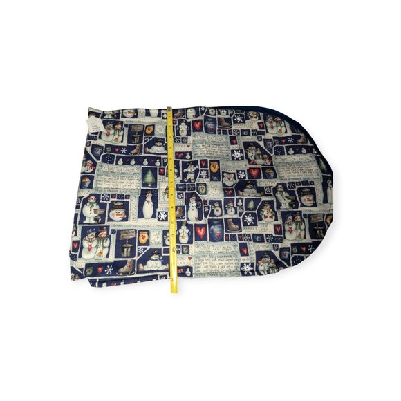 Handmade Snowman 42" Blue & White Table Runner Comes with Original Instructions - Picture 6 of 7